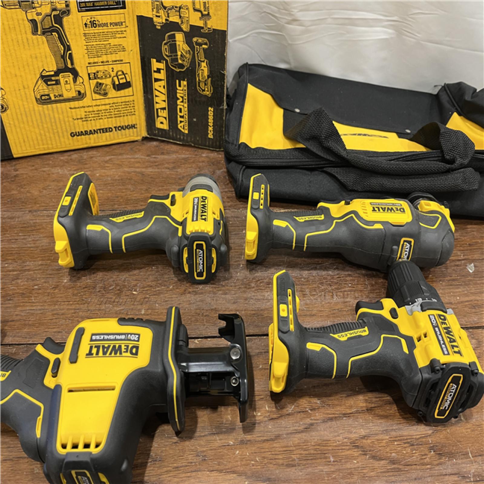 AS-ISDeWalt 20V MAX ATOMIC Cordless Brushless 4 Tool Combo Kit