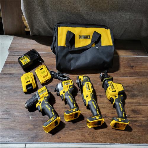 CALIFORNIA NEW DEWALT 20 MAX V BRUSHLESS 4-TOOL COMBO KIT (2 BATTERIES, 1 CHARGER, AND BAG INCLUDED)