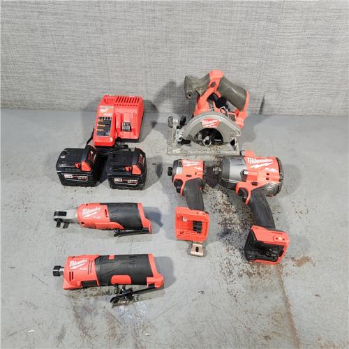 HOUSTON LOCATION - AS-IS Milwaukee 5 Tool Combo Kit W/ (2) Battery & Charger