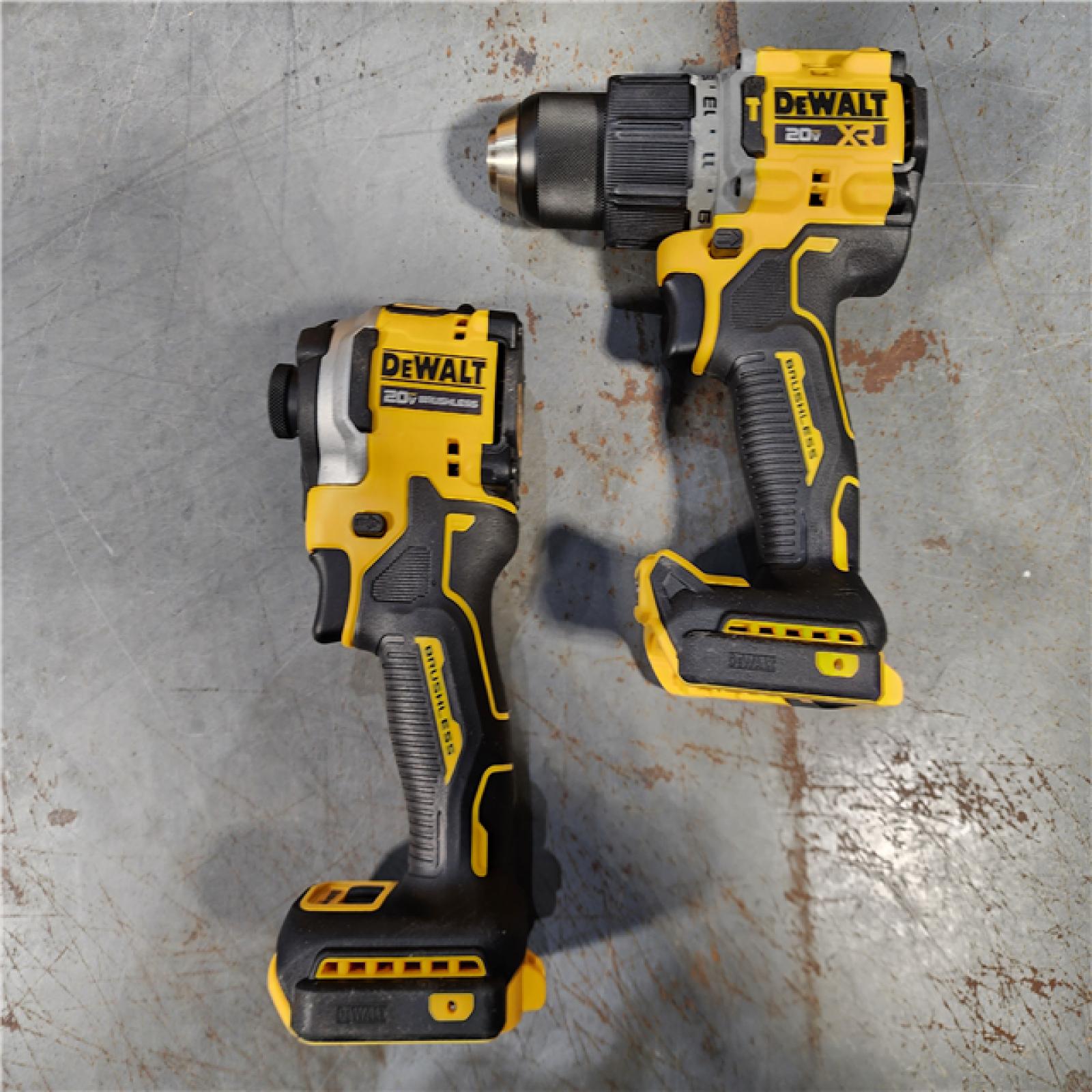 HOUSTON LOCATION - AS-IS DEWALT 20V MAX XR Hammer Drill and ATOMIC Impact Driver 2 Tool Cordless Combo Kit with (2) 4.0Ah Batteries, Charger, and Bag