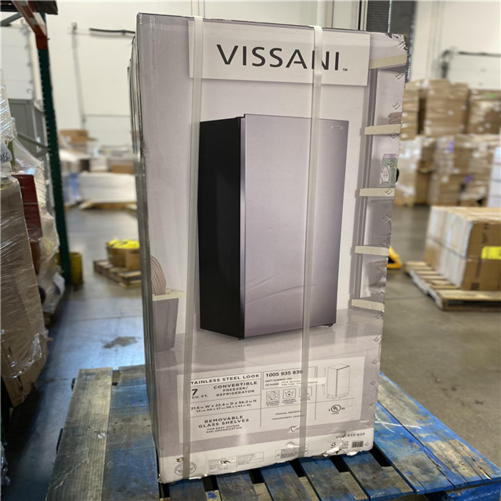 DALLAS LOCATION- Vissani 7 cu. ft. Convertible Upright Freezer/Refrigerator in Stainless Steel Garage Ready