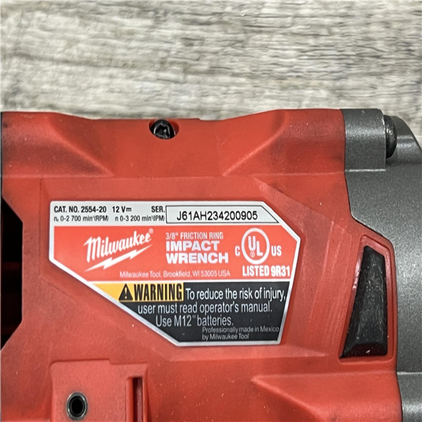 AS-IS MILWAUKEE M12 FUEL 12V Lithium-Ion Brushless Cordless Stubby 3/8 in. Impact Wrench (Tool-Only)