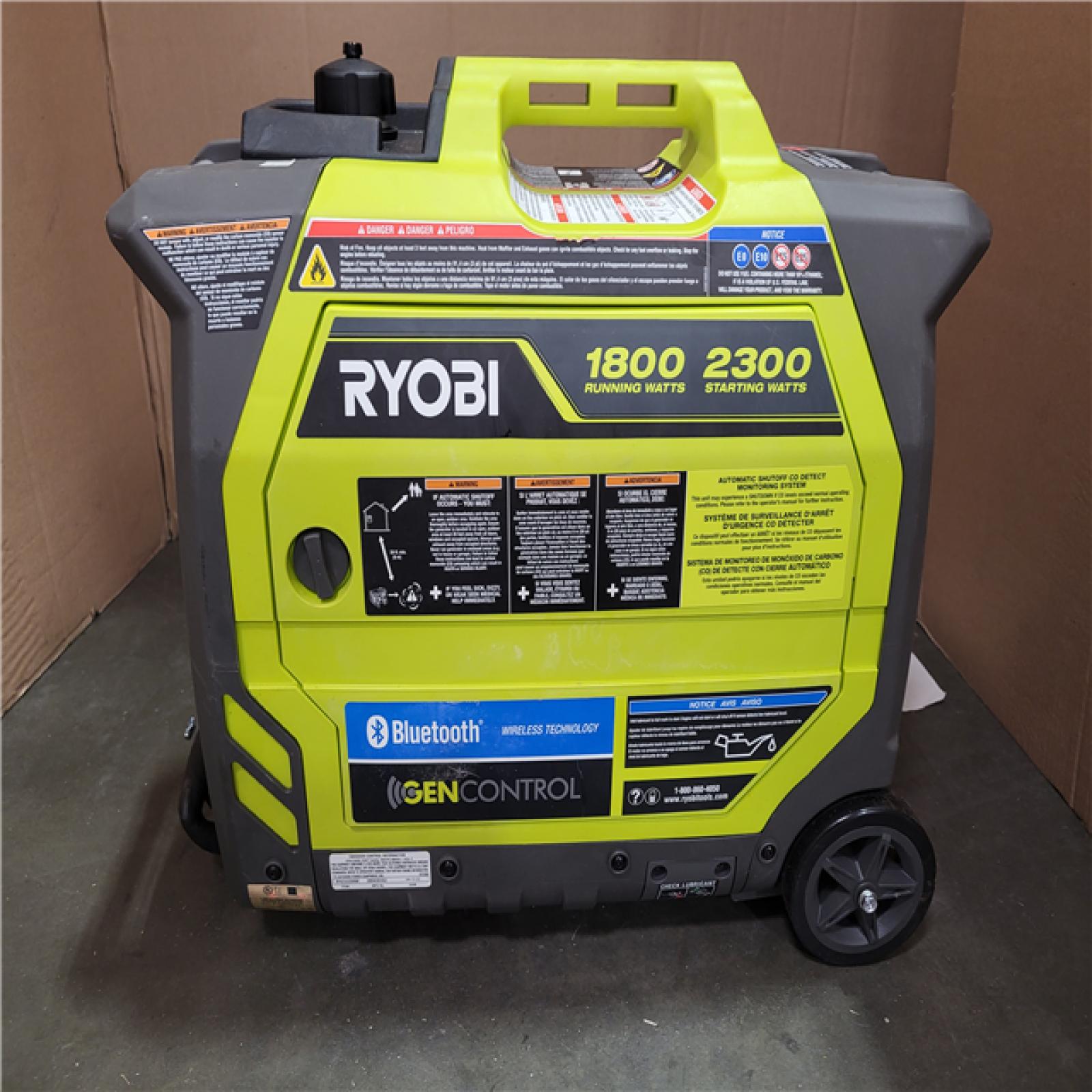 CALIFORNIA AS-IS RYOBI 2300 STARTING WATTS 1800 RUNNING WATTS EASY START GENERATOR