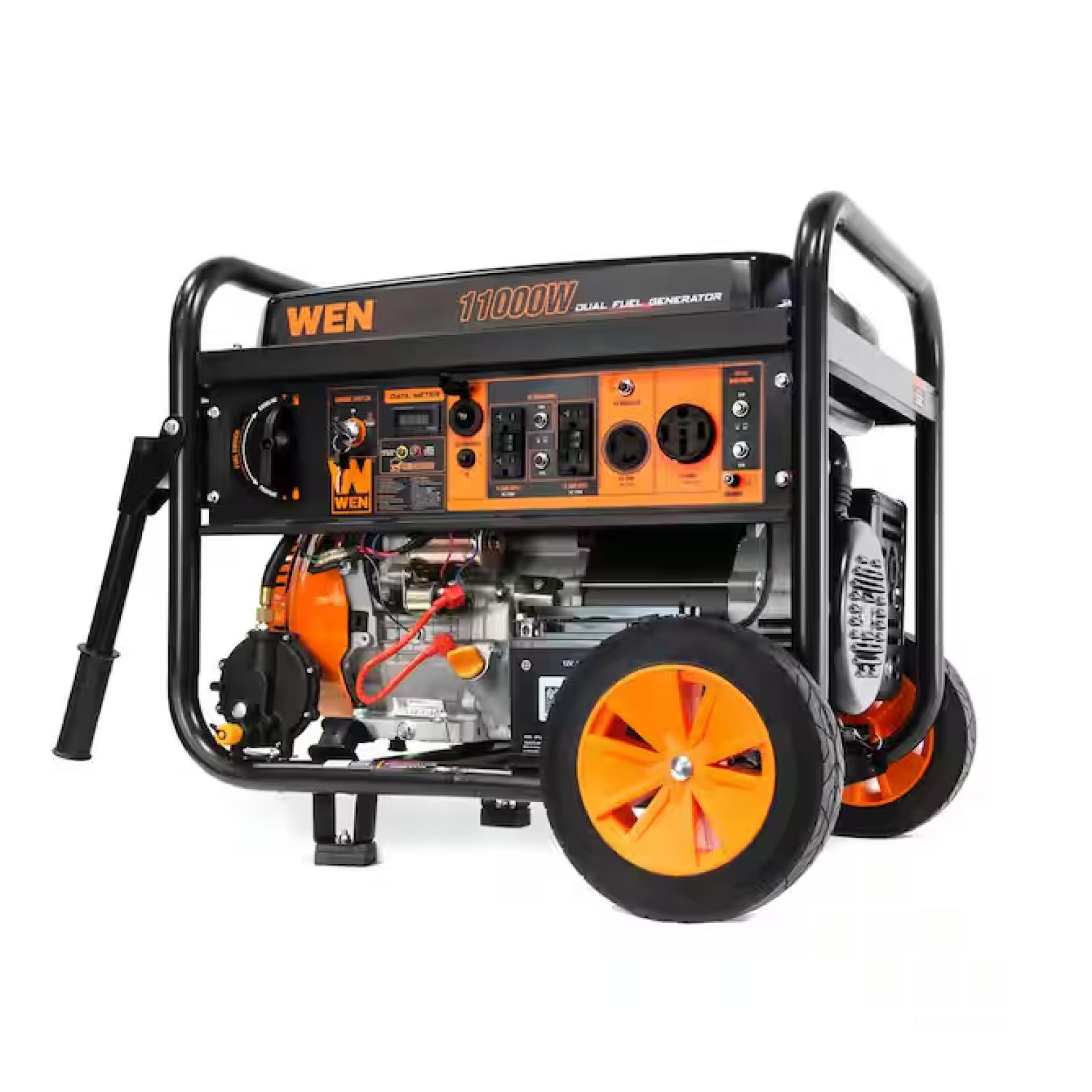 DALLAS LOCATION - WEN 11000/8300-Watt 120V/240V Dual Fuel Transfer-Switch Ready Electric Start Portable Generator w Wheel Kit and CO Watchdog