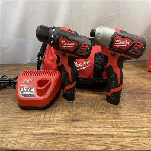 AS-IS Milwaukee M12 12V Lithium-Ion Cordless Drill Driver/Impact Driver Combo Kit