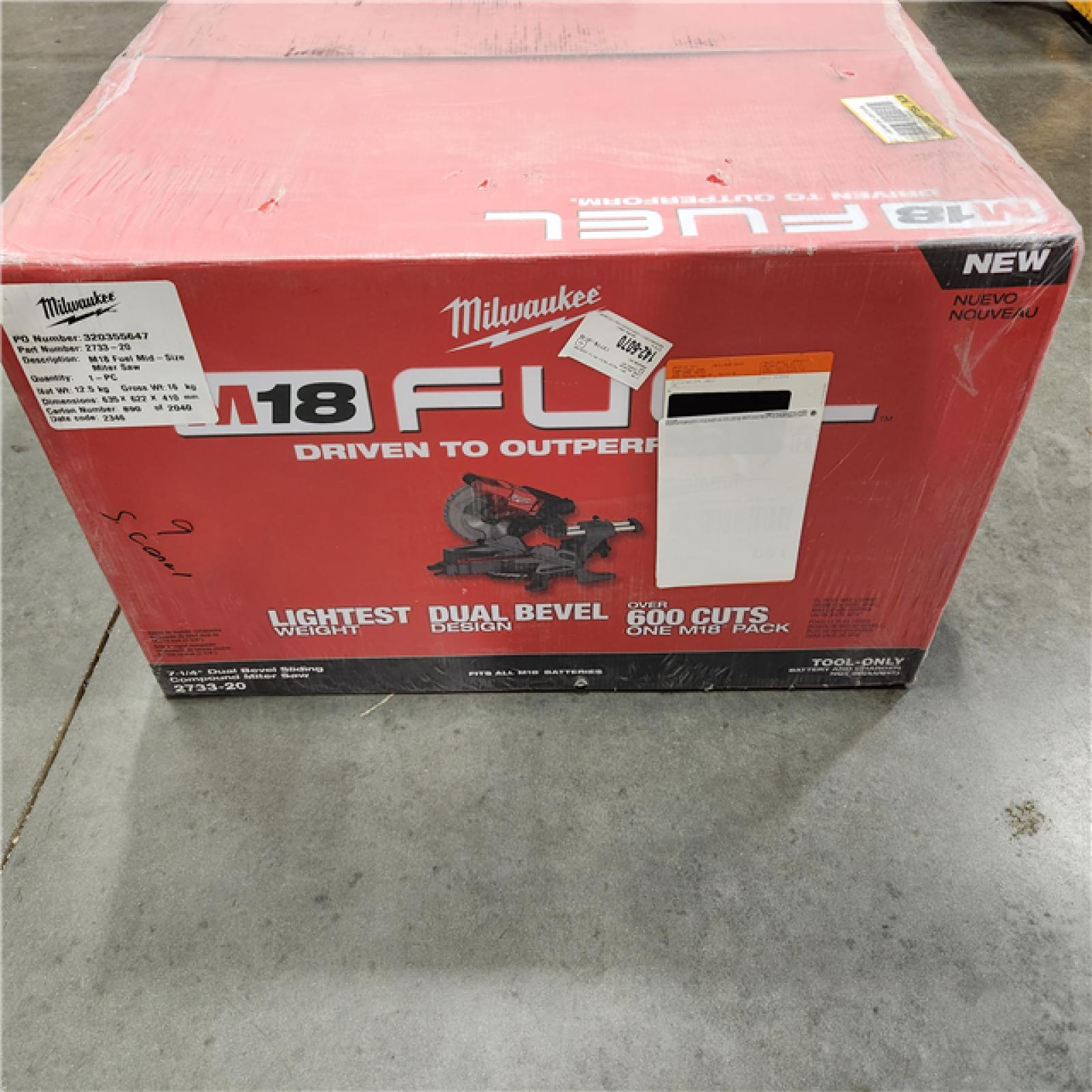 NEW! Milwaukee M18 FUEL 7-1/4 in. Cordless Brushless Dual-Bevel Sliding Compound Miter Saw Tool Only