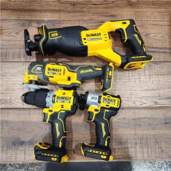 AS-IS DEWALT 20-Volt Maximum Lithium-Ion Cordless 4-Tool Combo Kit with (2) 4 Ah Batteries and Charger