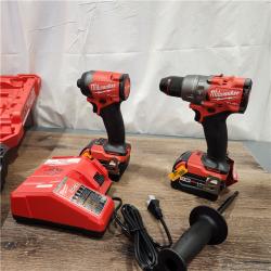 AS-IS Milwaukee M18 FUEL 18V Lithium-Ion Brushless Cordless Hammer Drill and Impact Driver Combo Kit (2-Tool) with 2 Batteries