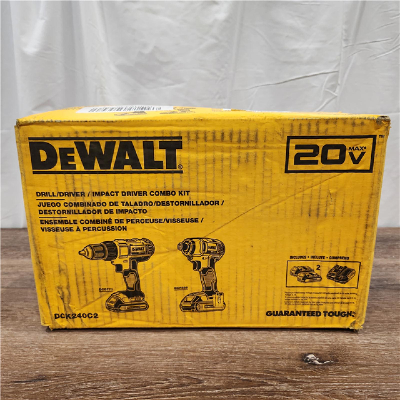 AS-IS DEWALT 20V MAX Lithium-Ion Brushed Cordless Drill/Impact (2-Tool) Combo Kit