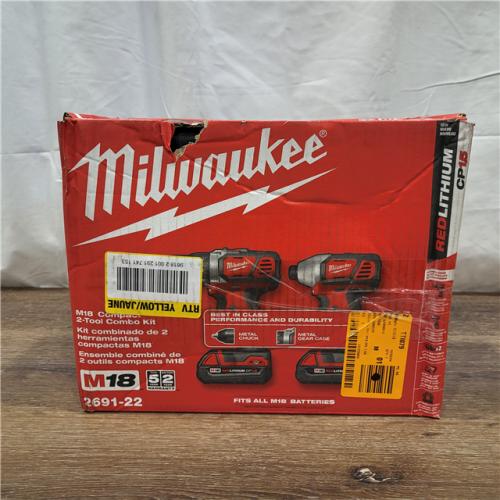 GOOD Milwaukee M18 18V Cordless Brushed 2 Tool Drill/Driver and Impact Driver Kit