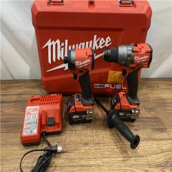 AS IS Milwaukee M18 FUEL 18V Lithium-Ion Brushless Cordless Hammer Drill and Impact Driver Combo Kit (2-Tool) with 2 Batteries