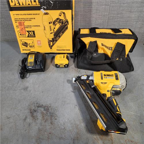 HOUSTON LOCATION - AS-IS DeWalt 20V MAX Brushless Cordless 2-Speed 30° Paper Collated Framing Nailer Kit