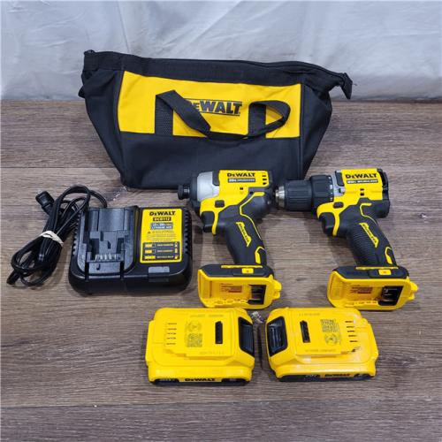 AS-IS DEWALT ATOMIC 20-Volt MAX Lithium-Ion Cordless Combo Kit (2-Tool) with (2) 2.0Ah Batteries, Charger and Bag