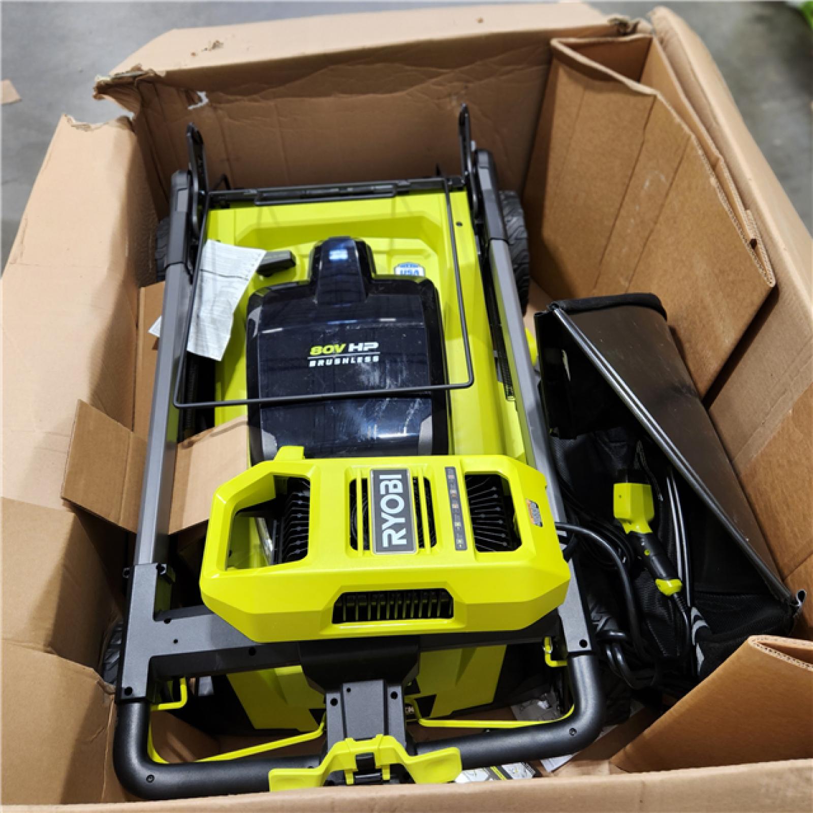 Dallas Location - As-Is RYOBI 80V HP Brushless Battery Cordless Electric 30 in. Multi-Blade Mower with Battery and Charger