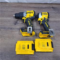 AS-IS DEWALT 20V MAX XR Hammer Drill and ATOMIC Impact Driver 2 Tool Cordless Combo Kit with (2) 4.0Ah Batteries, Charger, and Bag