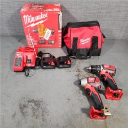 HOUSTON LOCATION - AS-IS Milwaukee M18 18V Cordless Brushed 2 Tool Drill/Driver and Impact Driver Kit