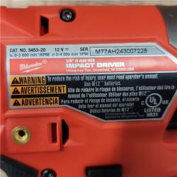 AS-IS Milwaukee M12 FUEL 12-Volt Lithium-Ion Brushless Cordless 1/4 in. Hex Impact Driver Compact Kit