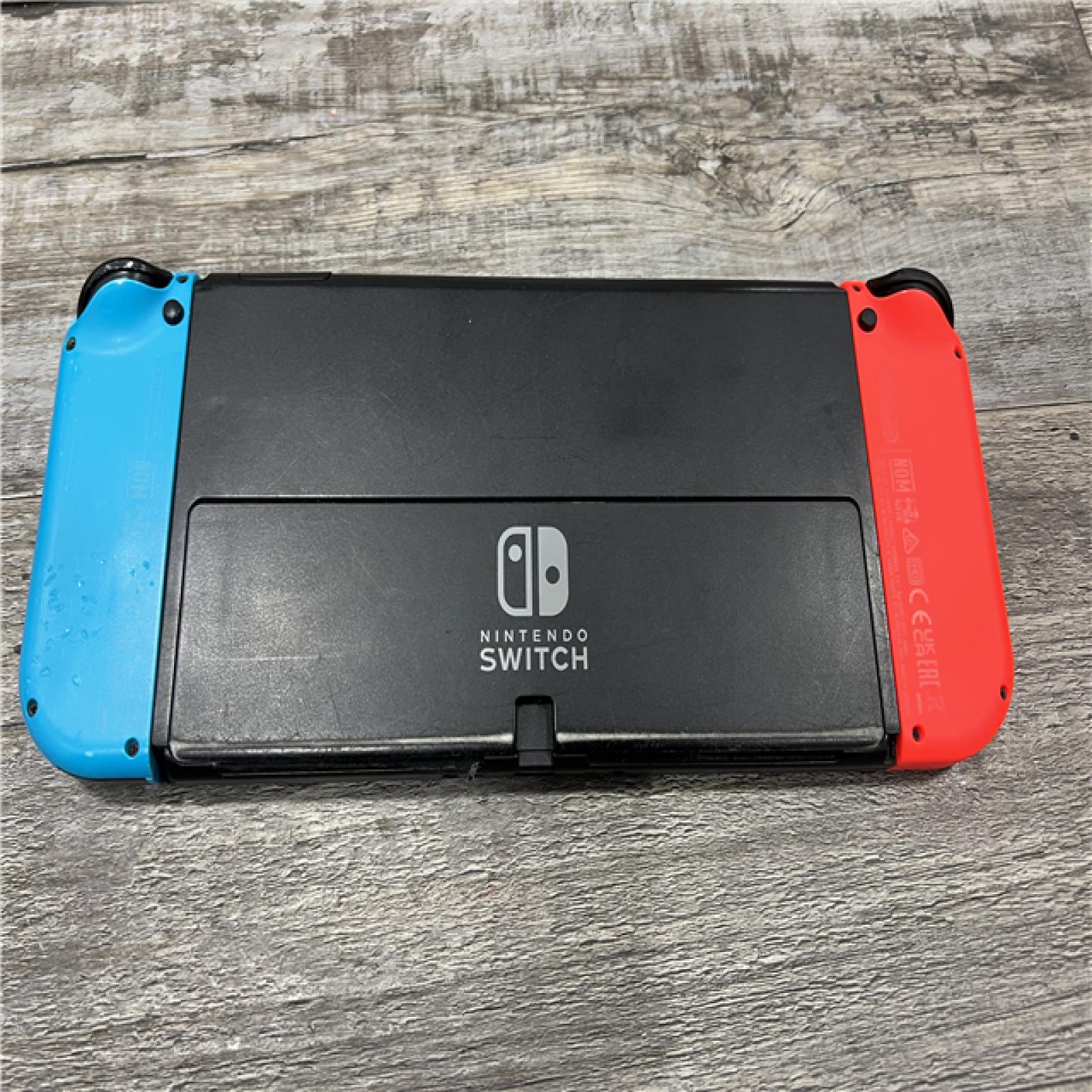 AS-IS Nintendo Switch – OLED Model w/ Neon Red & Neon Blue Joy-Con