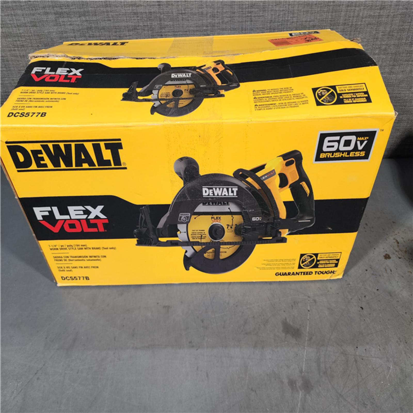 HOUSTON LOCATION - AS-IS DEWALT FLEXVOLT 60V MAX Cordless Brushless 7-1/4 in. Wormdrive Style Circular Saw (Tool Only)