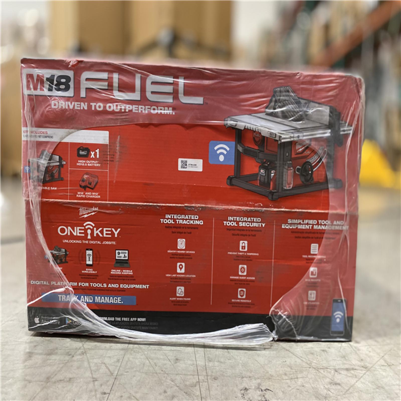 NEW! - Milwaukee M18 FUEL ONE-KEY 18- volt Lithium-Ion Brushless Cordless 8-1/4 in. Table Saw Kit W/(1) 12.0Ah Battery & Rapid Charger