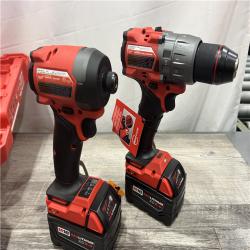 AS-IS MILWAUKEE M18 FUEL 18V Lithium-Ion Brushless Cordless Hammer Drill and Impact Driver Combo Kit (2-Tool) with 2 Batteries