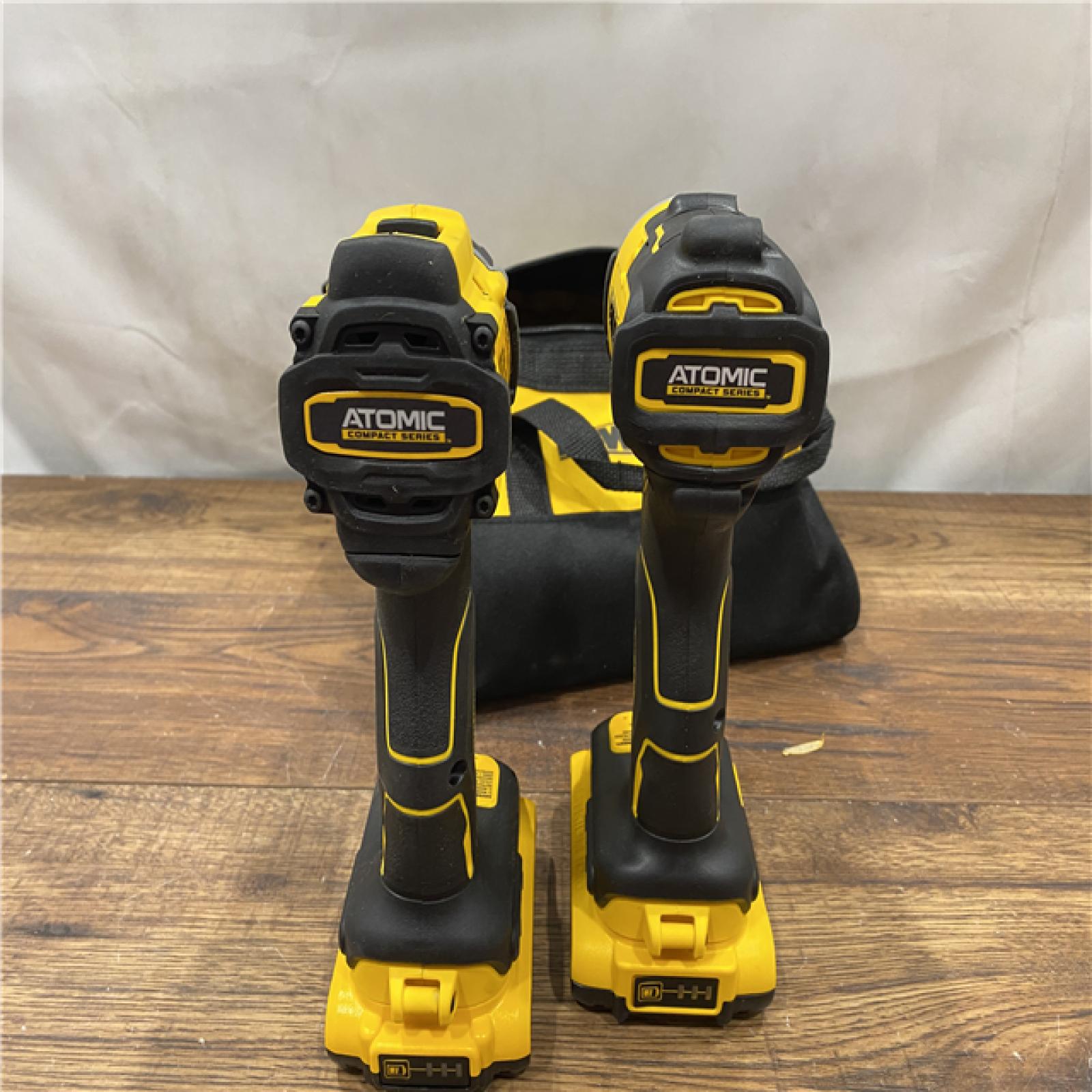 AS IS DEWALT ATOMIC 20-Volt MAX Lithium-Ion Cordless Combo Kit (2-Tool) with (2) 2.0Ah Batteries, Charger and Bag