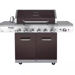 DALLAS LOCATION - Nexgrill Deluxe 6-Burner Propane Gas Grill in Mocha with Ceramic Searing Side Burner