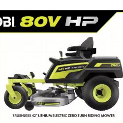 DALLAS LOCATION AS IS - RYOBI 80V HP Brushless 42 in. Battery Electric Cordless Zero Turn Riding Mower