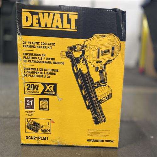 NEW! - DEWALT 20V MAX XR Lithium-Ion Cordless Brushless 2-Speed 21° Plastic Collated Framing Nailer with 4.0Ah Battery and Charger