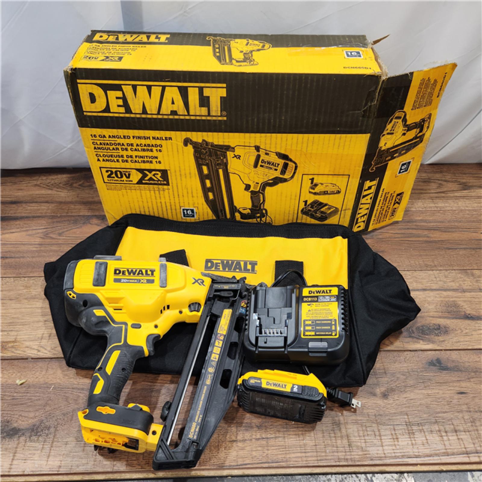 AS-IS DeWalt DCN660D1 20V 16 Gauge Cordless Angled Finish Nailer Kit W/ 2Ah Battery