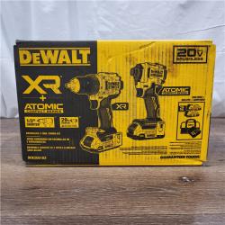 AS-IS DeWalt 20V MAX XR Cordless Drill/Driver, ATOMIC Impact Driver 2 Tool Combo Kit, (2) 2.0Ah Batteries, Charger, and Bag