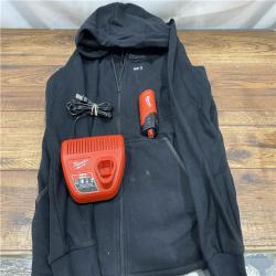 AS IS Milwaukee 306B-21L 12V Heated Hoodie Kit Black (Large) with 2.0Ah Lithium Ion Battery & Charger