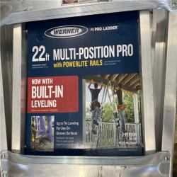 DALLAS LOCATION - Werner 22 ft. Reach Aluminum 5-in-1 Multi-Position Pro Ladder with Built-in Leveling 375 lbs