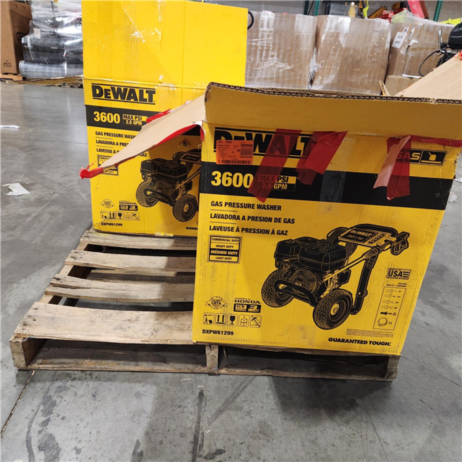 Dallas Location - As-Is DeWalt DXPW61299 3600 PSI 2.5 GPM Gas Pressure Washer(Lot Of 2)