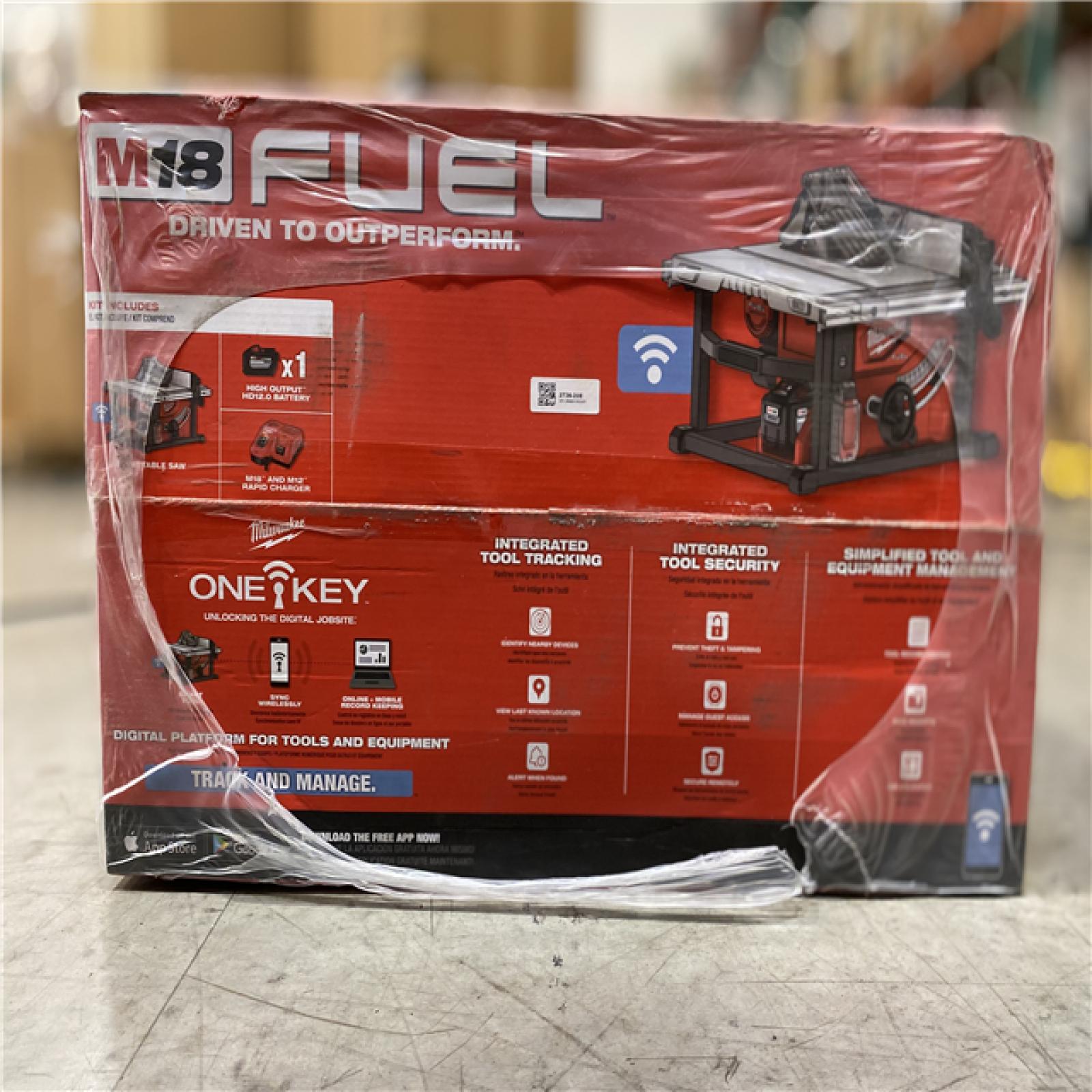 NEW! - Milwaukee M18 FUEL ONE-KEY 18- volt Lithium-Ion Brushless Cordless 8-1/4 in. Table Saw Kit W/(1) 12.0Ah Battery & Rapid Charger