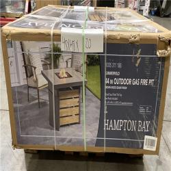 DALLAS LOCATION - NEW! Hampton Bay Summerfield 44 in. x 24.5 in. Square Steel Gas Fire Pit Table with Wood-Look Tile