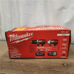 AS-IS Milwaukee M18 18V Cordless Brushed 2 Tool Drill/Driver and Impact Driver Kit