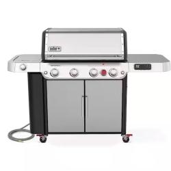 NEW! - Weber Genesis Smart SPX-435 4-Burner Natural Gas Grill in Stainless Steel with Side Burner