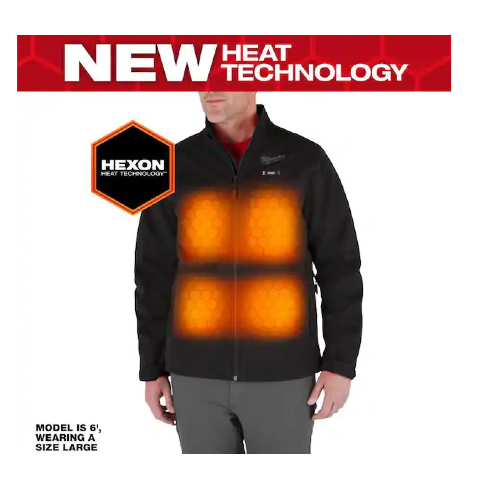 NEW! - Milwaukee Men's Large M12 12-Volt Lithium-Ion Cordless Tough Shell Black Heated Jacket with (1) 3.0 Ah Battery and Charger