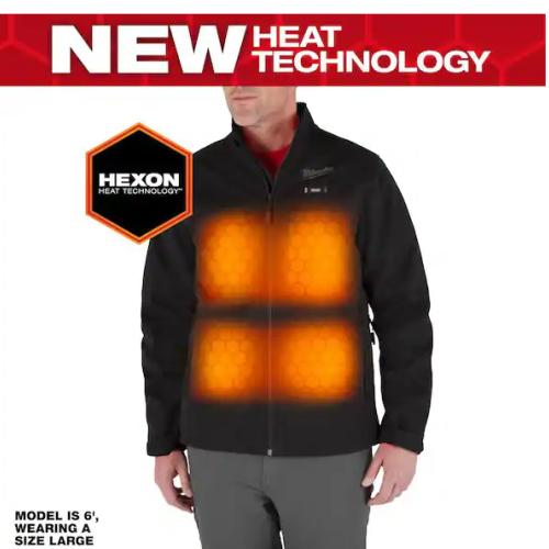 NEW! - Milwaukee Men's Large M12 12-Volt Lithium-Ion Cordless Tough Shell Black Heated Jacket with (1) 3.0 Ah Battery and Charger