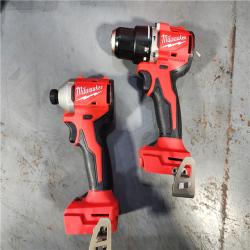 HOUSTON LOCATION - AS-IS (APPEARS LIKE NEW) M18 18-Volt Lithium-Ion Brushless Cordless Compact Hammer Drill/Impact Combo Kit (2-Tool) with (2) Batteries, Bag