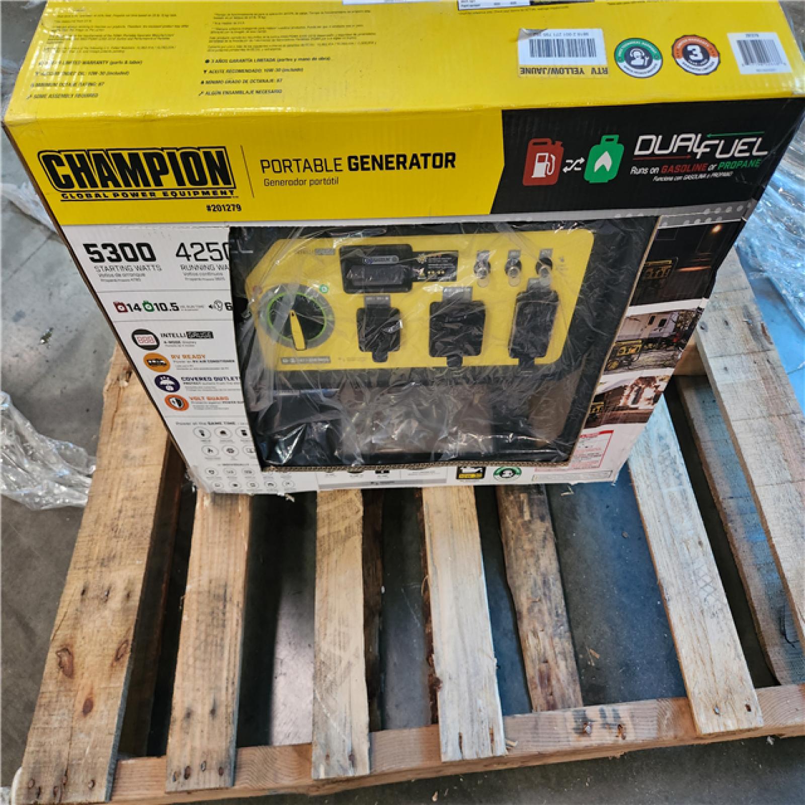 California AS-IS Champion Power Equipment 4250-Watt Recoil Start Duel Fuel Generator