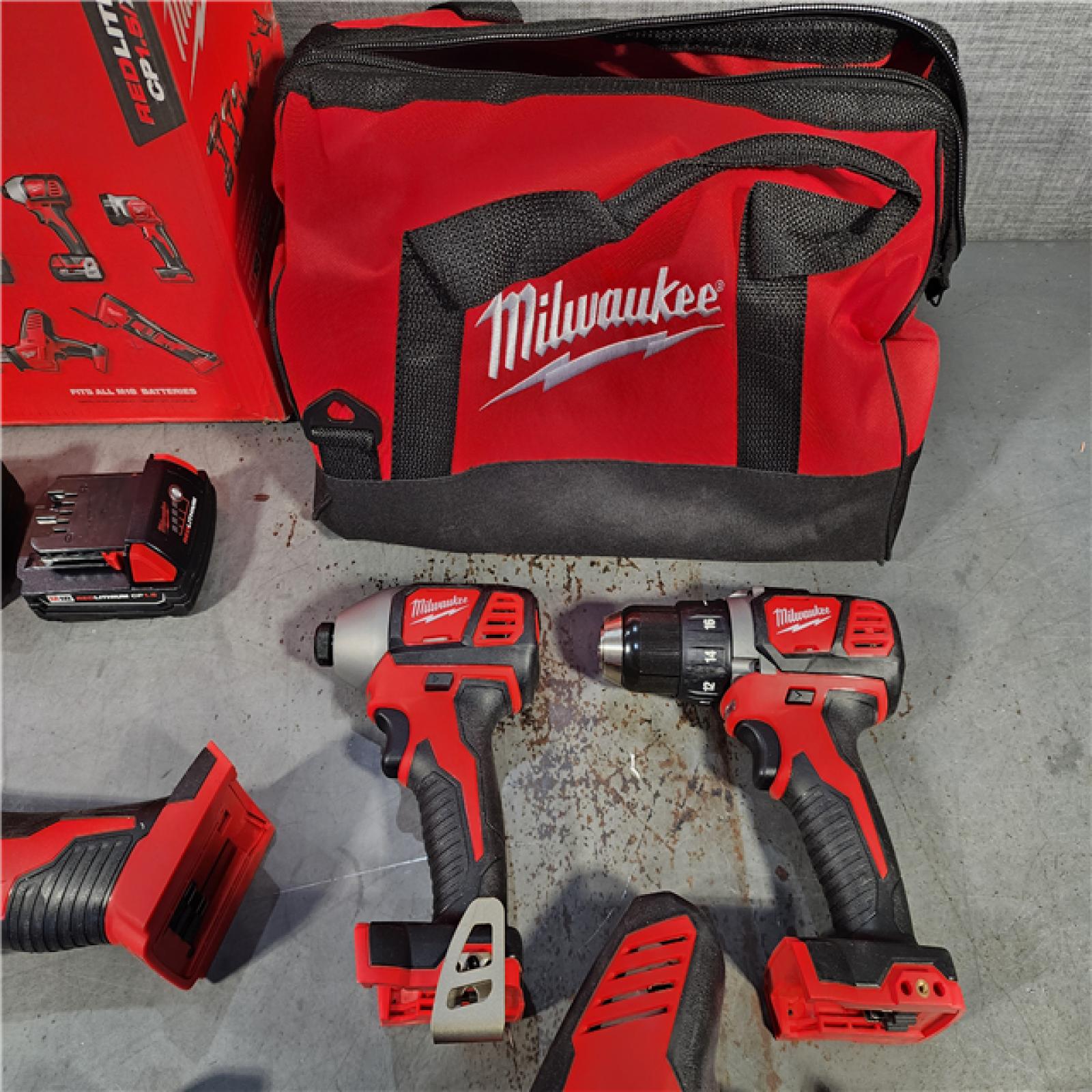 HOUSTON LOCATION - AS-IS M18 18V Lithium-Ion Cordless Combo Kit (5-Tool) with (2) Batteries, Charger and Tool Bag