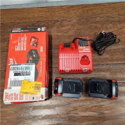 AS-IS Milwaukee M18 18-Volt Lithium-Ion XC Starter Kit with Two 5.0Ah Batteries / Charger (48-59-1852B)