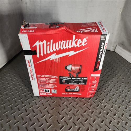 HOUSTON LOCATION - AS-IS (APPEARS LIKE NEW) Milwaukee M18 Compact Brushless 1/4  Hex Impact Driver Kit