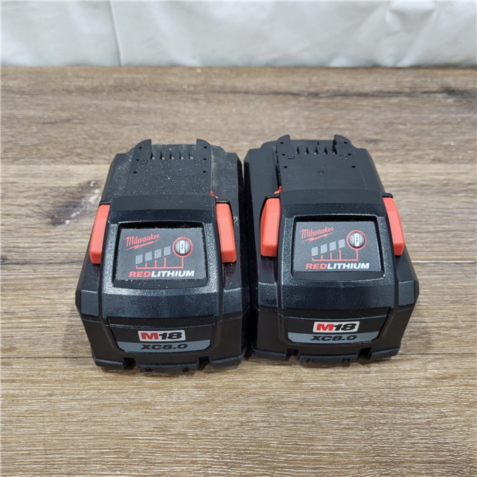 AS-IS Milwaukee M18 18-Volt Lithium-Ion HIGH OUTPUT XC 8.0Ah Battery ( 2 PACKS)