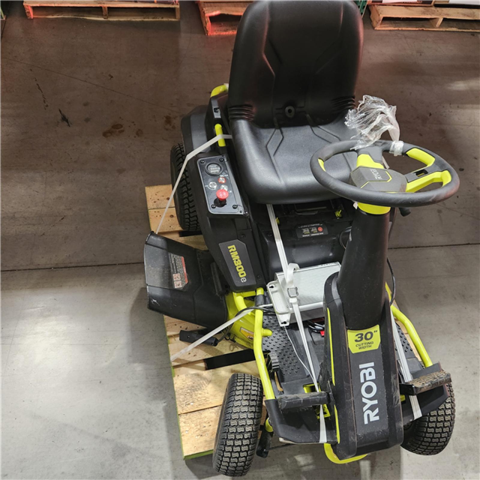 Dallas Location - As-Is Ryobi 30 50 AH Electric Riding Lawn Mower