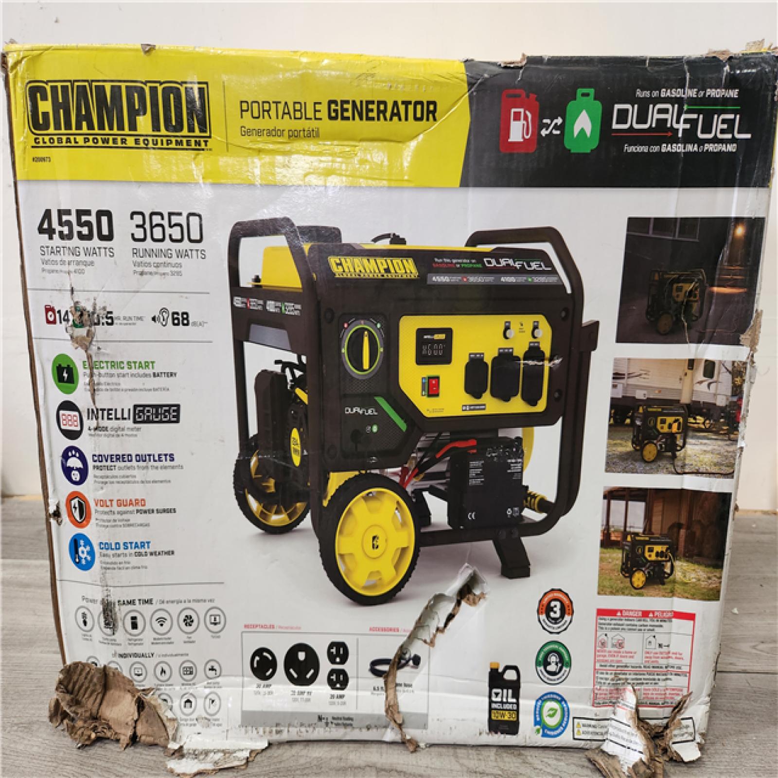 Phoenix Location Champion Power Equipment 4550/3650-Watt Electric Start Gas and Propane Dual Fuel Powered RV Ready Portable Generator