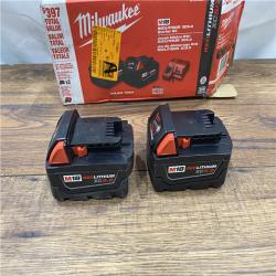 AS IS Milwaukee M18 18-Volt Lithium-Ion XC Starter Kit with Two 5.0Ah Batteries / Charger (48-59-1852B)