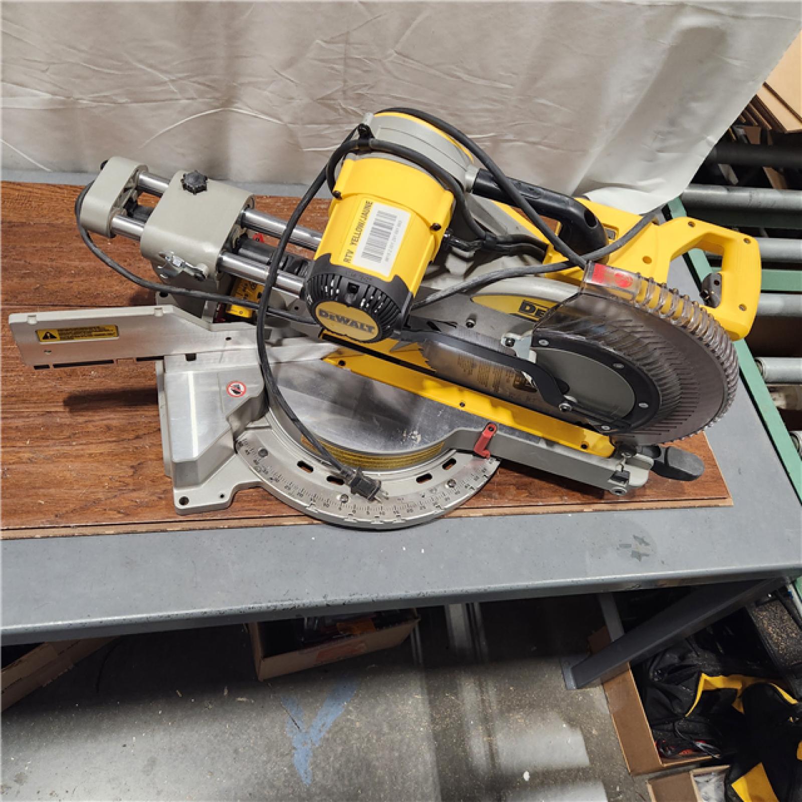 AS-IS  DEWALT 15 Amp Corded 10 in. Compound Single Bevel Miter Saw